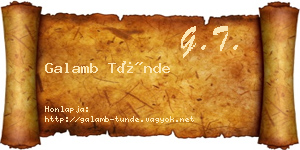 Galamb Tünde névjegykártya