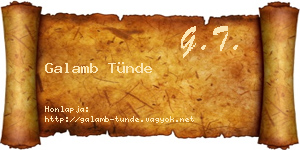 Galamb Tünde névjegykártya