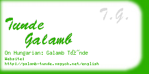 tunde galamb business card